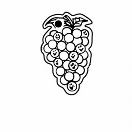 Logo Branded Grapes Bunch Key Tag - Spot Color