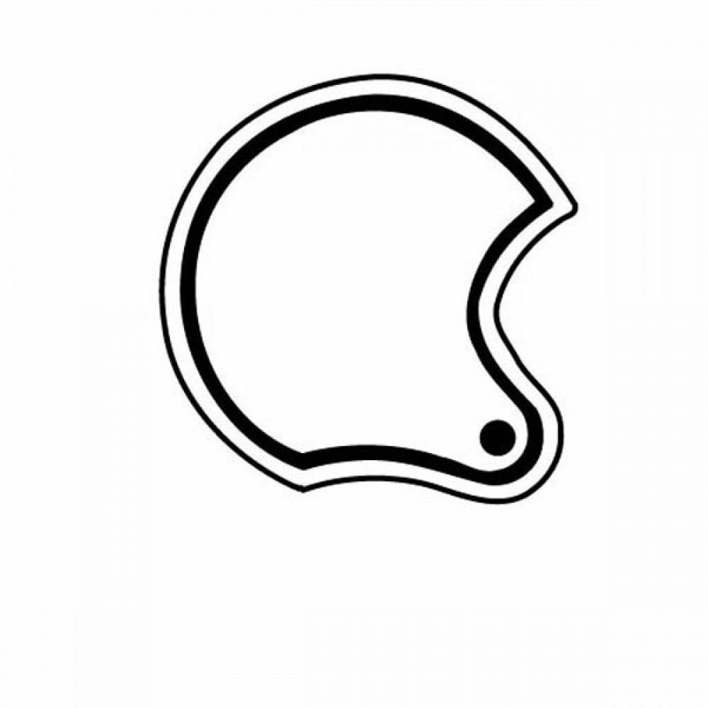Logo Branded Helmet Outline Key Tag - Spot Color