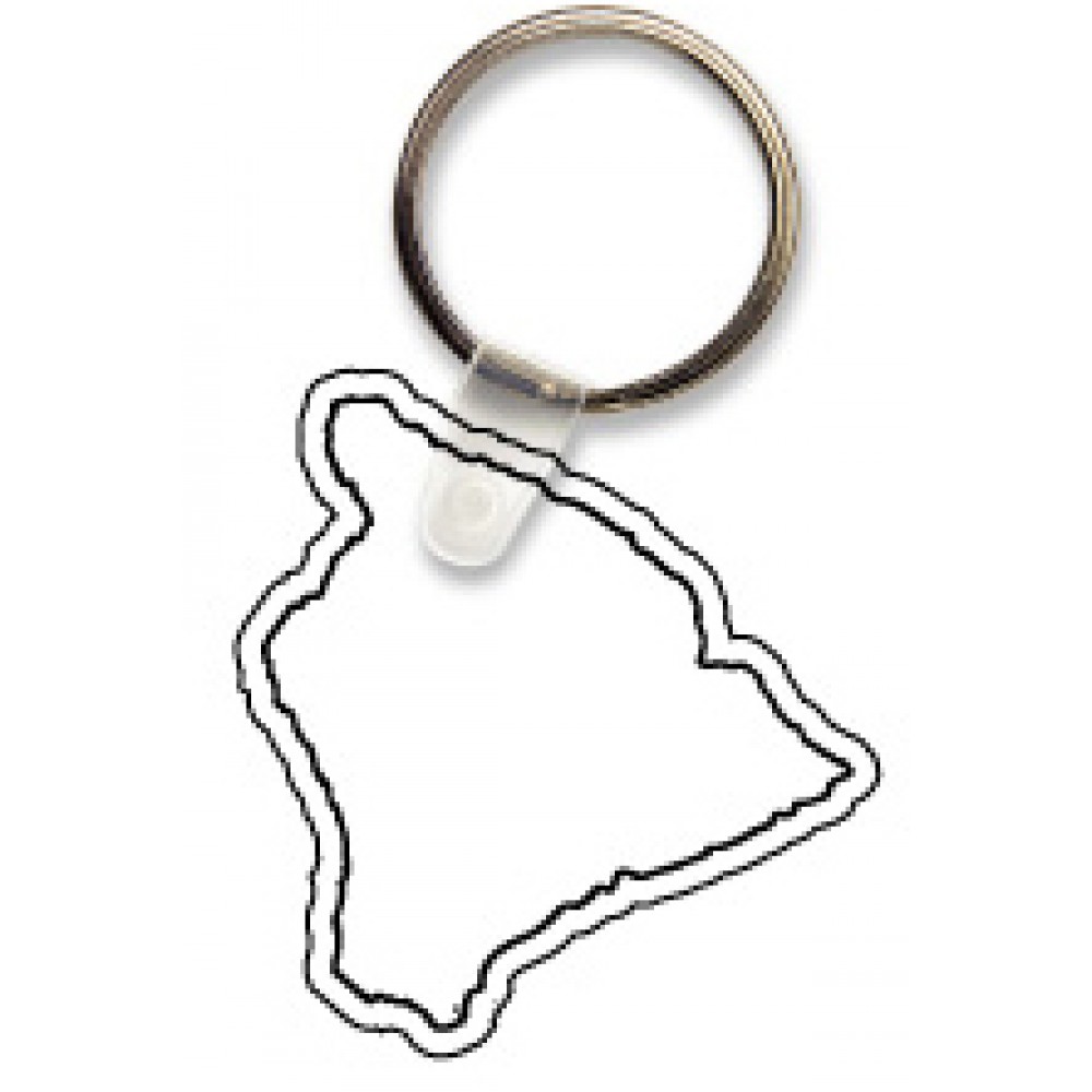 Hawaii State Shape Key Tag (Spot Color) with Logo