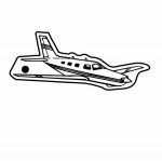 Customized Airplane w/Turned Up Wings Key Tag (Spot Color)