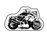 Logo Branded Key Tag - Motorcycle & Rider - Spot Color