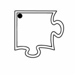 Logo Branded Corner Puzzle Piece Key Tag - Spot Color