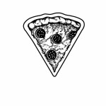 Personalized Pizza Slice Key Tag - Spot Color