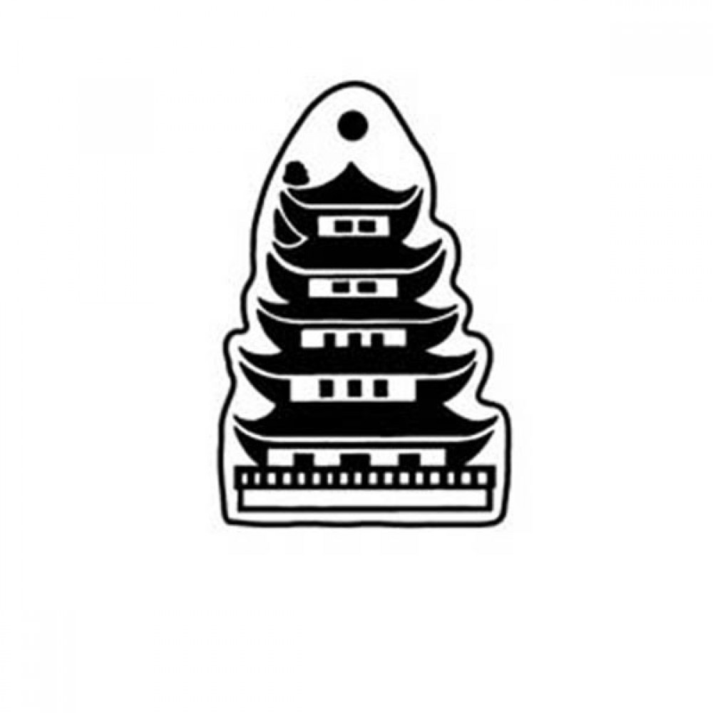 Logo Branded Pagoda Key Tag - Spot Color