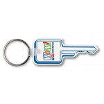 Logo Imprinted Key Shaped Key Tag w/Square Head (Spot Color)