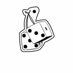 Hanging Dice Key Tag - Spot Color with Logo