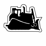Custom Printed Solid Bulldozer Key Tag (Spot Color)