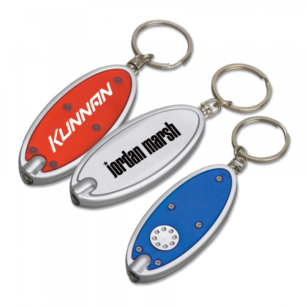 Logo Imprinted Oval Key Tag Light Logo Imprinted Oval Key Tag Light