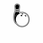 Bowling Ball & Pin Key Tag (Spot Color) with Logo