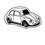 Classic VW Bug Key Tag - Spot Color with Logo