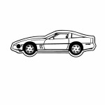 Classic Corvette 3 Key Tag - Spot Color with Logo