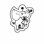 Elephant w/Bow Tie Key Tag (Spot Color) with Logo