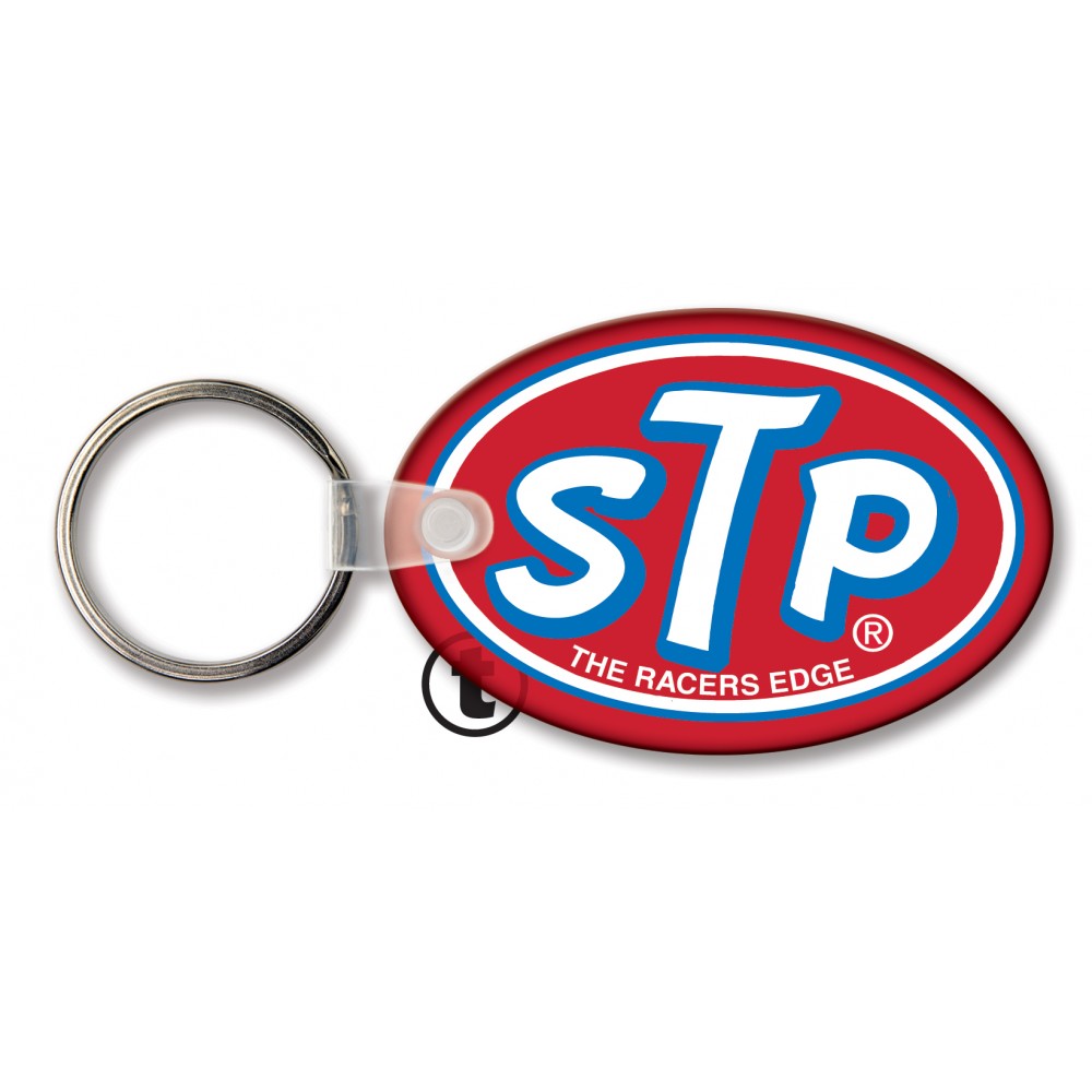 Logo Branded Large Oval Key Tag (Spot Color)