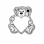 Logo Branded Teddy Bear w/Heart Key Tag (Spot Color)