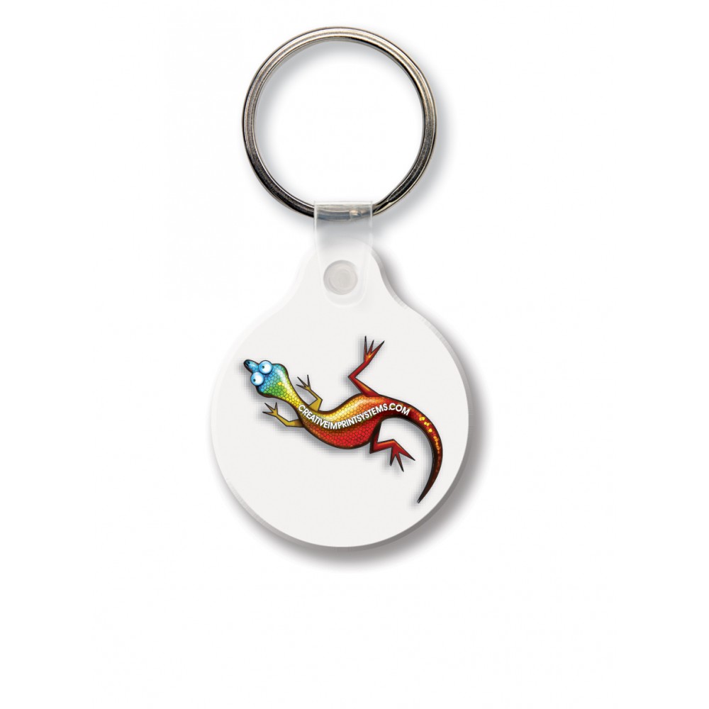 Small Round w/Tab Key Tag - Full Color with Logo