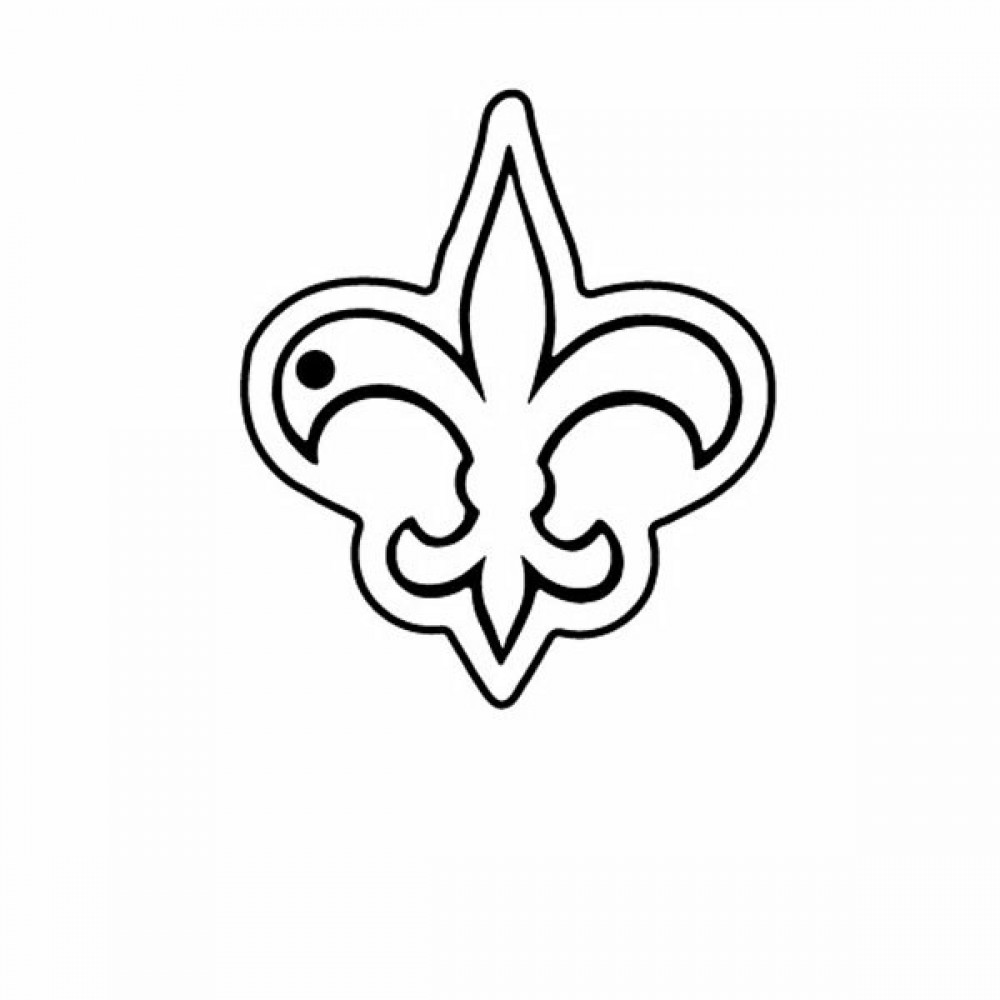 Logo Branded Fleur De Lis Key Tag - Spot Color
