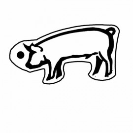 Pig 2 Outline Key Tag (Spot Color) with Logo