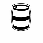 Striped Barrel Key Tag (Spot Color) with Logo