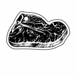 Custom Printed T-Bone Steak Key Tag - Spot Color
