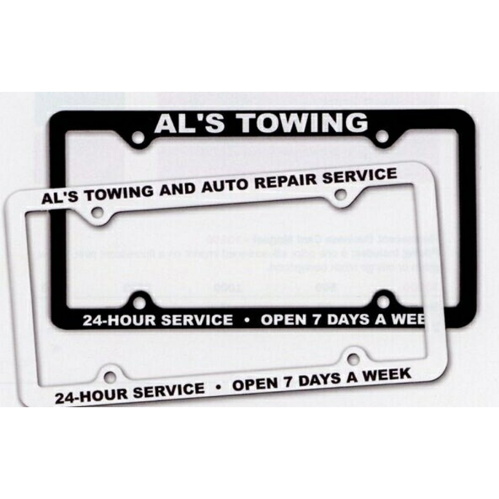 Thin Panel License Plate Frame w/4 Holes (Spot Color) with Logo Thin Panel License Plate Frame w/4 Holes (Spot Color) with Logo