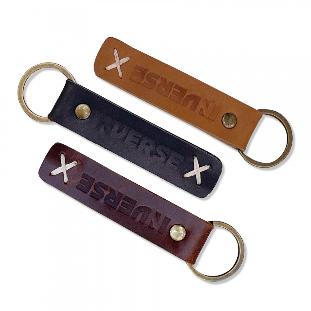 Custom Leather Riveted Keychain Custom Leather Riveted Keychain