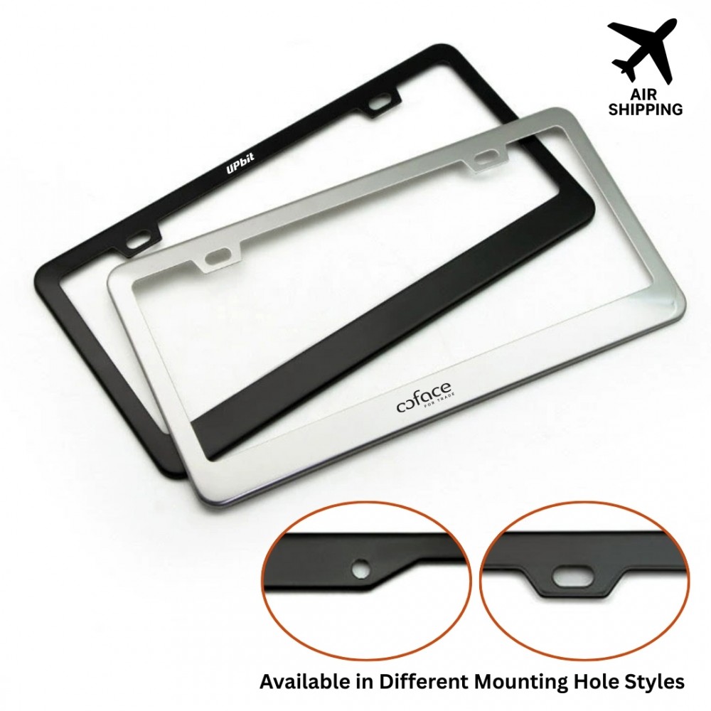 Promotional Stainless Steel License Plate Frame " Custom Shape Available