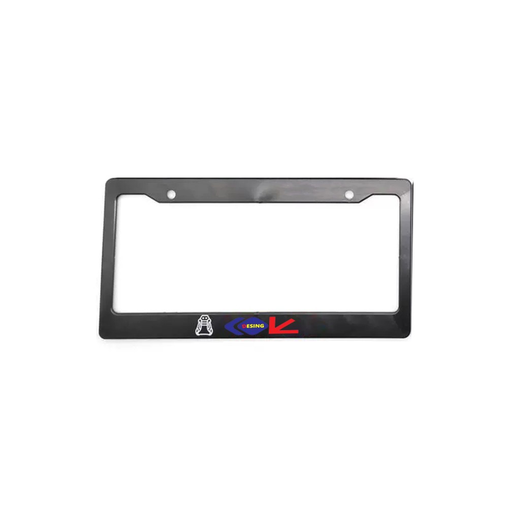 Logo Branded 4 Holes Straight Bottom Full Color Custom Aluminum Alloy License Plate Frame