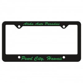 Logo Branded License Frame | 6 3/8" x 12 3/8" | Large Bottom Panel | 4 Holes | Black