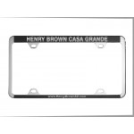 Promotional Chrome Plated License Frame w/ Wide Top Engraving