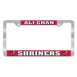 Promotional Chrome Plated Metal Signature Laminate License Plate Frame w/Metal White Vinyl Material