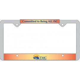 Promotional Chrome Plated Plastic Signature Dome Chrome Plate Frame w/White Vinyl Material