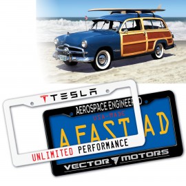 Logo Branded Deluxe Car License Plate Frame w/2 Top Holes (12"x6 1/4")