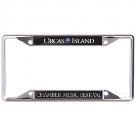 Metal License Plate Frame with Acrylic insert Printed on white with Logo