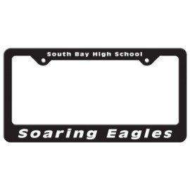 Custom License Frame | 6 3/8" x 12 3/8" | Large Bottom Panel | 2 Holes | White