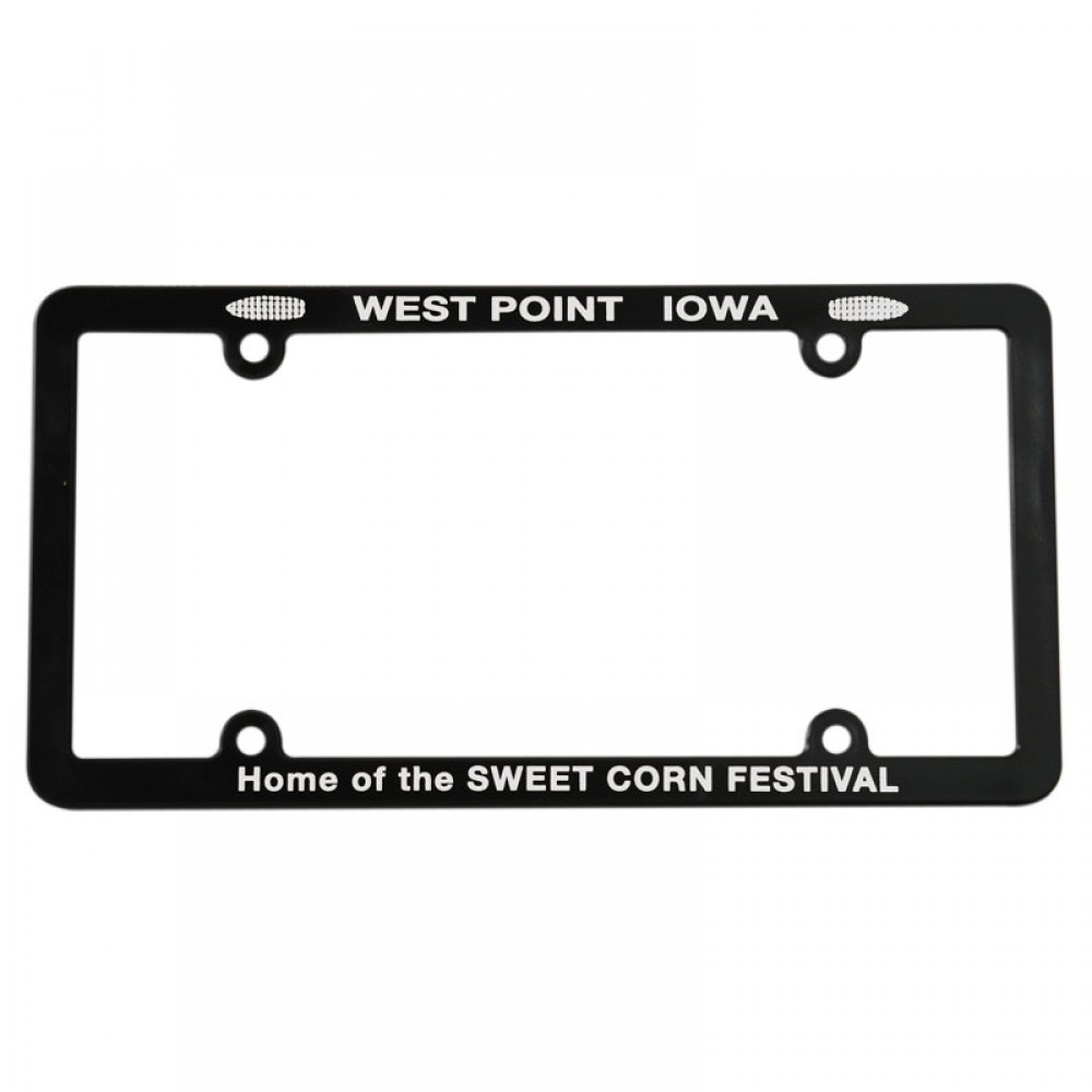 Screened Full View License Plate Frame With 4 Holes with Logo