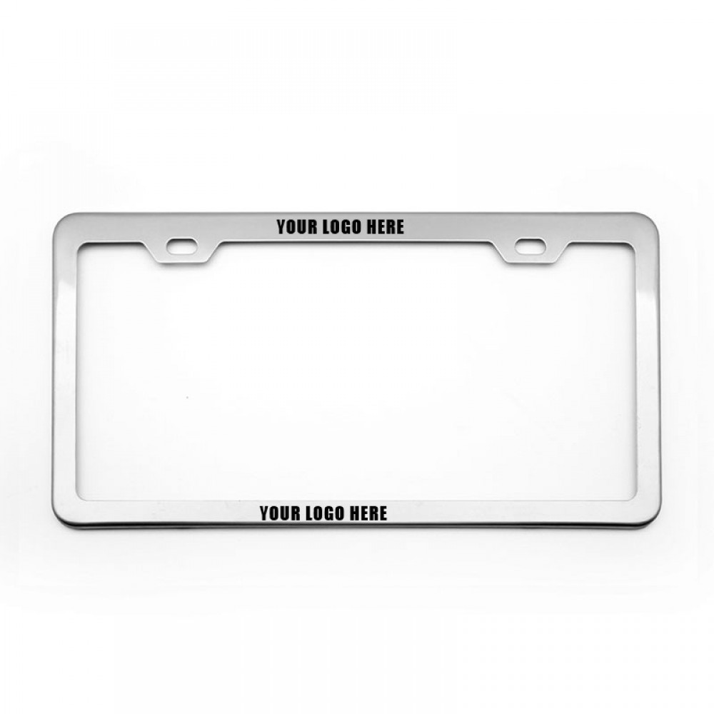 Slim Metal License Plate Frame with Logo