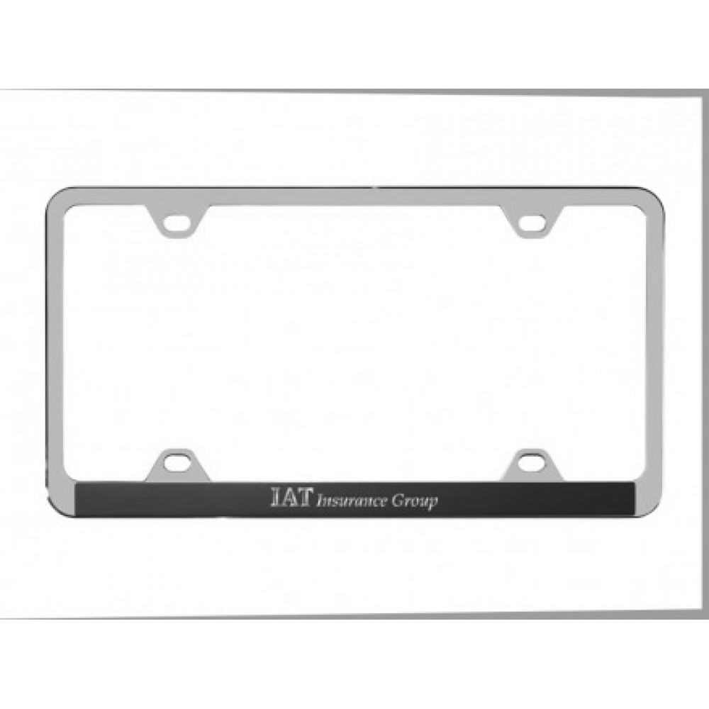 Chrome Plated License Frame w/ 1 Engraving with Logo