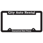 License Frame | 6 3/8" x 12 3/8" | Large Bottom Panel | 4 Holes | White with Logo