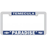 Personalized Custom Silk Screen Chrome Plated Plastic License Plate Frames