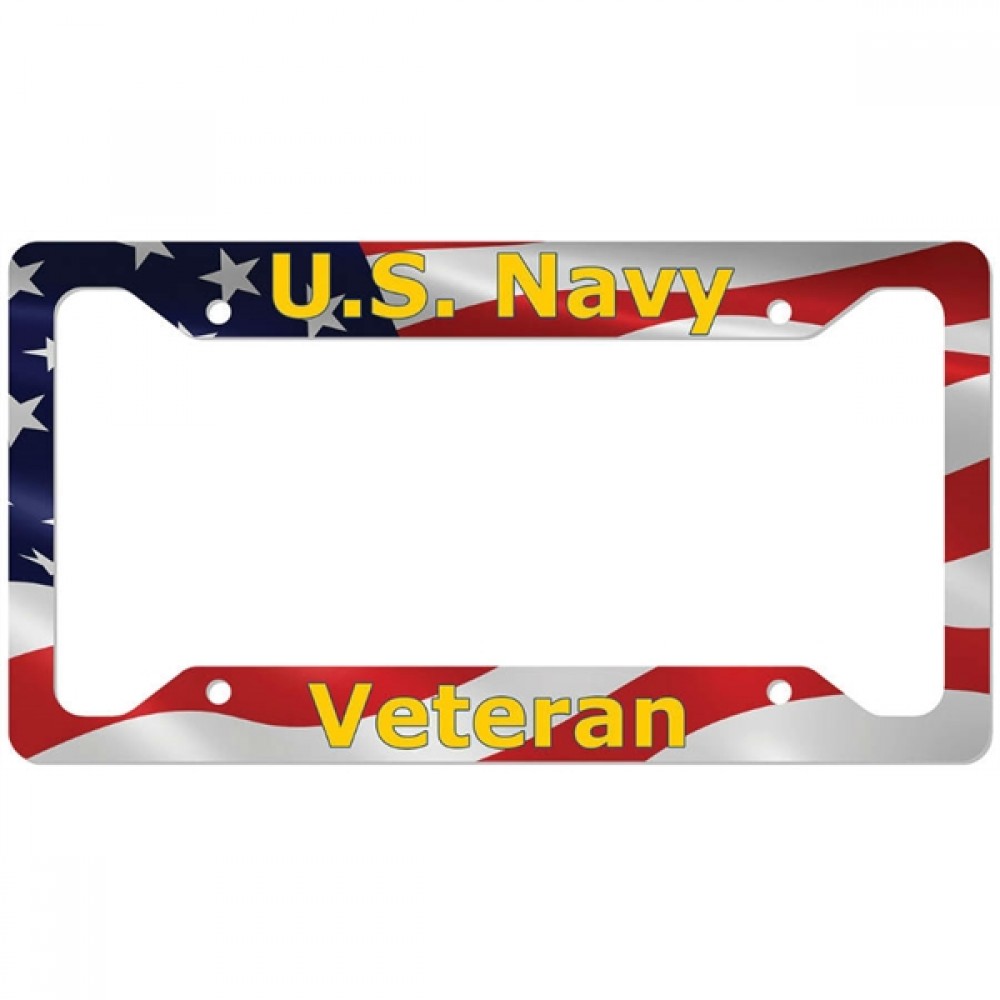 Aluminum Gloss License Plate Frame with Logo