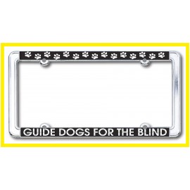 Polished Chrome Die Cast Metal License Plate Frame with Logo