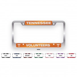 Promotional Brushed Zinc and Colored License Plate Frame (Large Top & Bottom Engraving)