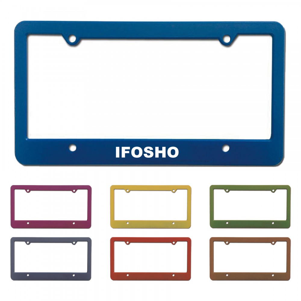 Promotional Classic Plastic License Plate Frames Front Rear w/4 Holes & Straight Bottom 12" x 6" Promotional Classic Plastic License Plate Frames Front Rear w/4 Holes & Straight Bottom 12" x 6"