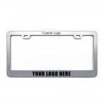 100% Stainless Steel 2 Hole License Plate Frame with Logo