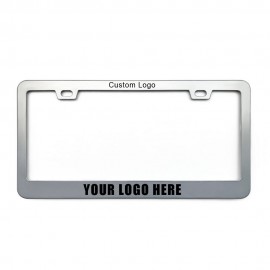 100% Stainless Steel 2 Hole License Plate Frame with Logo  100% Stainless Steel 2 Hole License Plate Frame with Logo