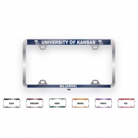 Personalized Brushed Zinc & Colored License Plate Frame (Narrow Bottom Engraving)  Personalized Brushed Zinc & Colored License Plate Frame (Narrow Bottom Engraving)