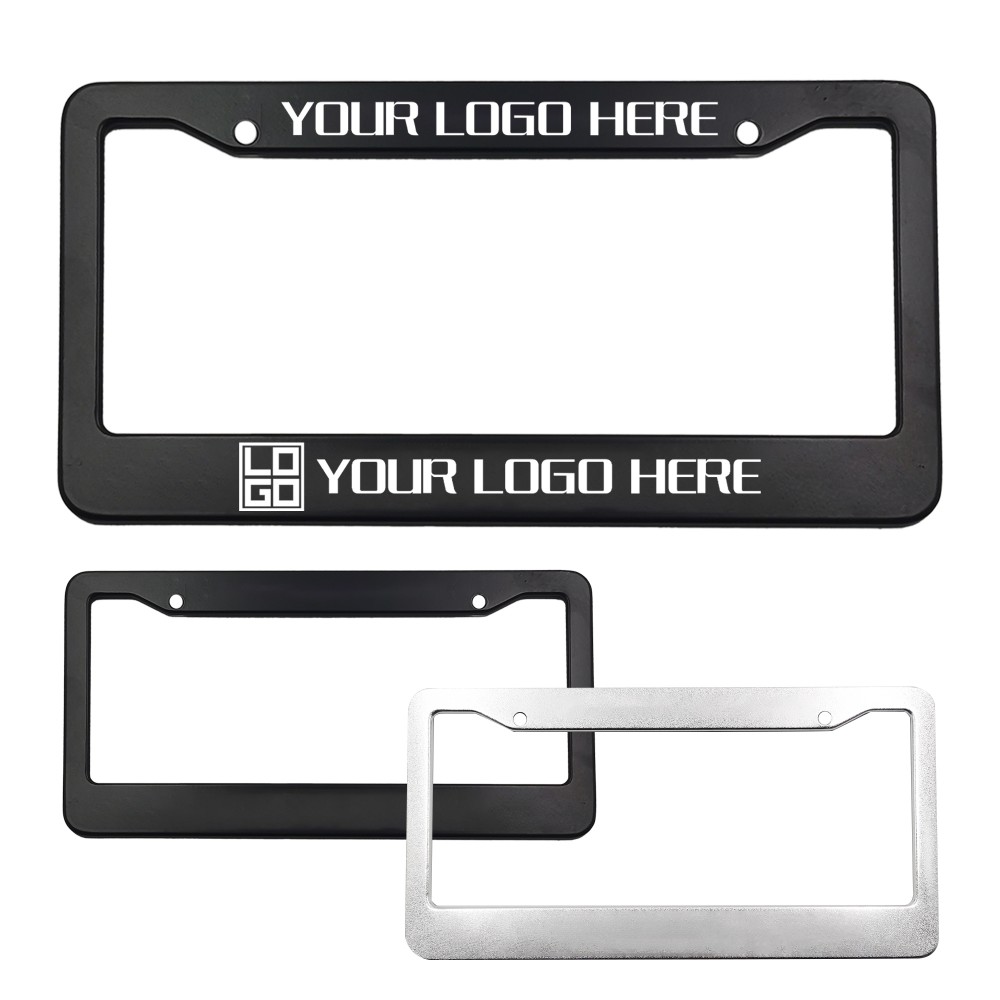 Custom License Plate Frame w/ 2 Holes & Straight Bottom Custom License Plate Frame w/ 2 Holes & Straight Bottom