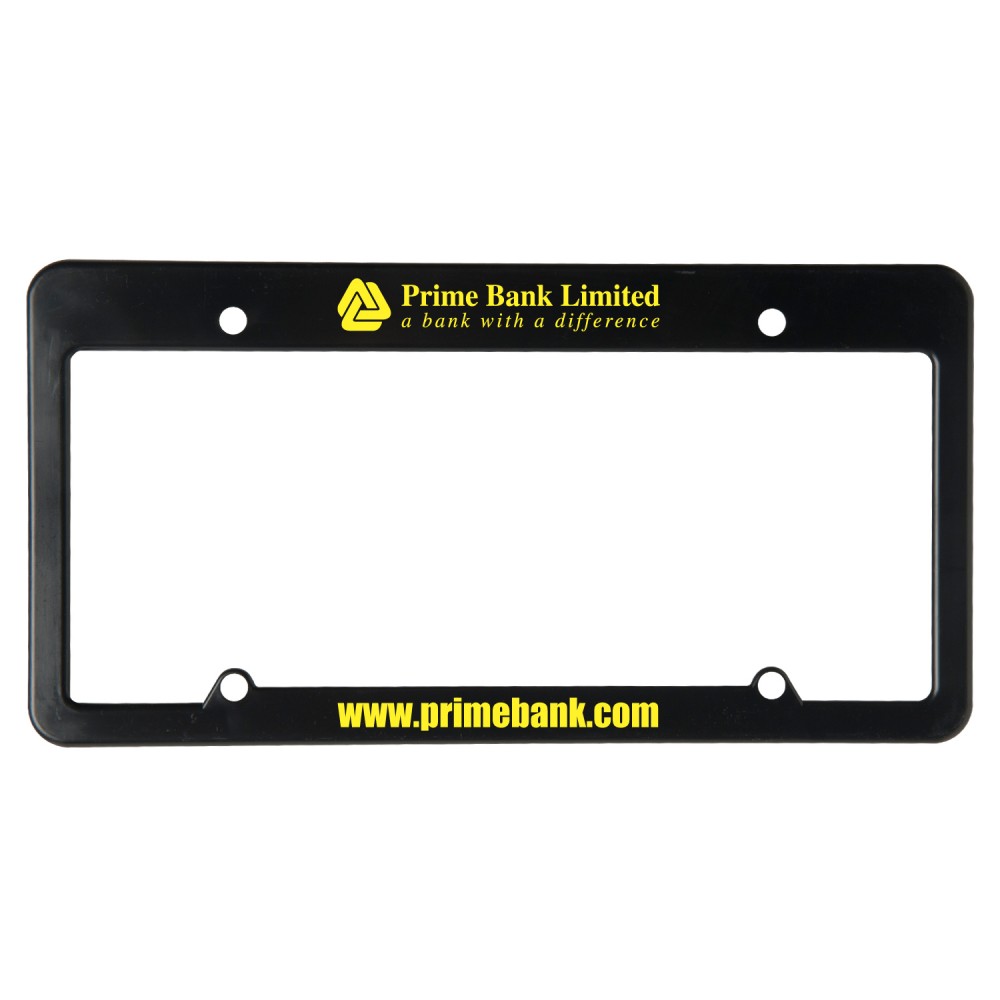 License Plate Frame w/ 4 Holes & Straight Top with Logo