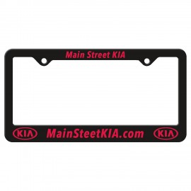 Personalized License Frame | 6 3/8" x 12 3/8" | Large Bottom Panel | 2 Holes | Black