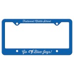 Custom Printed Blue Auto License Frame w/ 4 Holes & Large Bottom Straight Panel